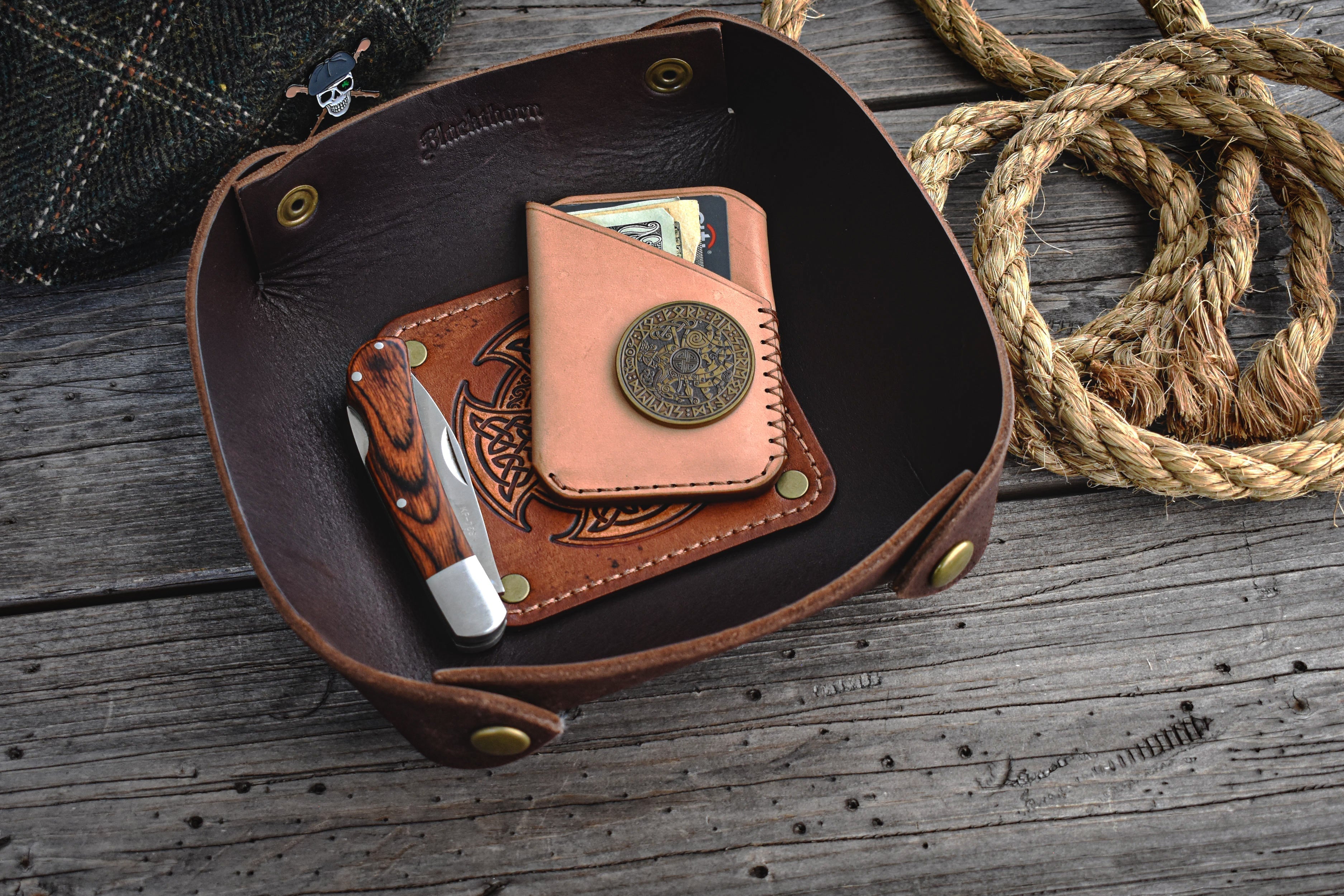 Leather Catch All Tray - Celtic