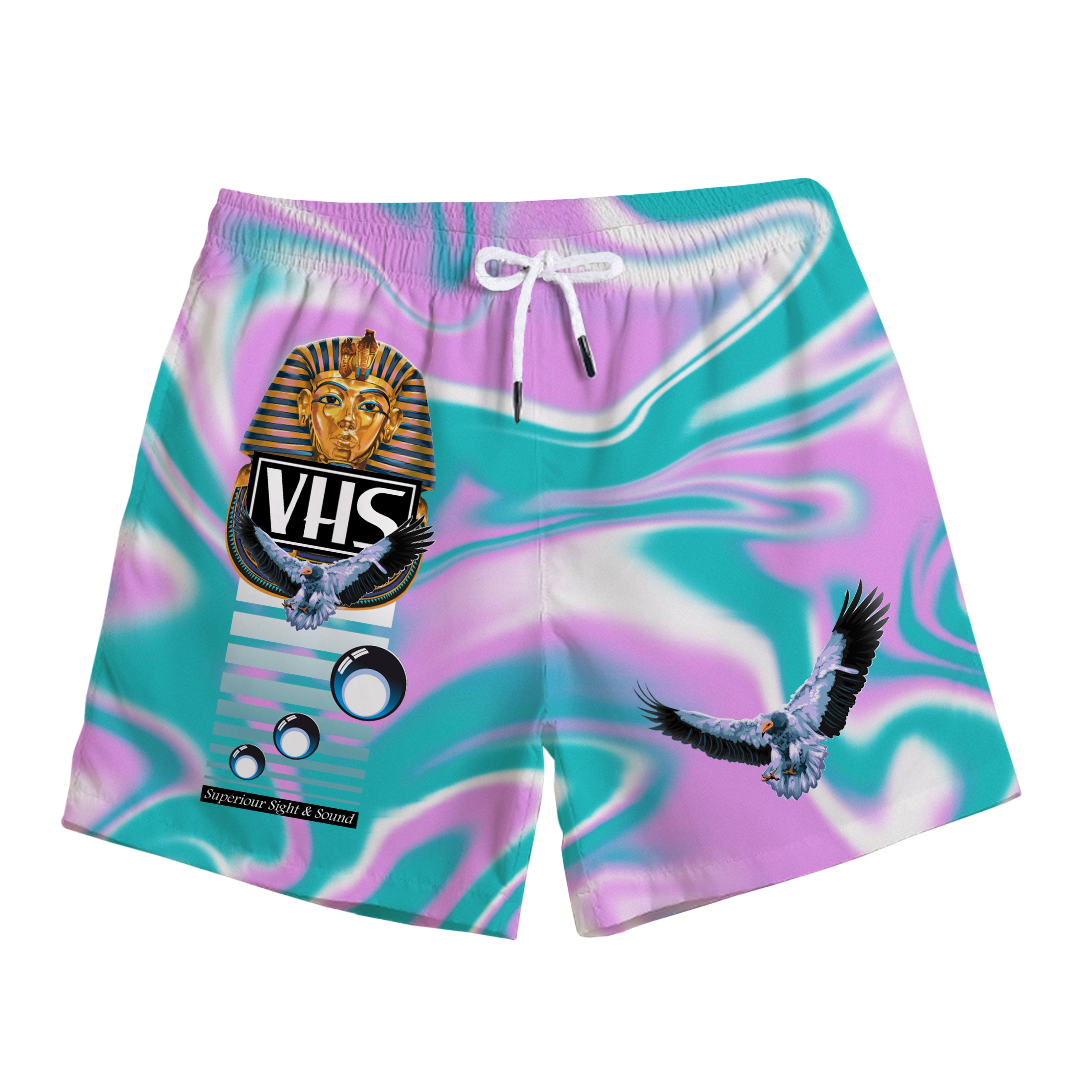 VHS Glyph Swim Trunks