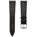 Beaufort Racing Badalassi Carlo Minerva Box Leather Perforated Watch Strap - Black
