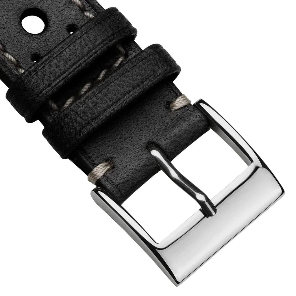 Bracelet en cuir fait main Boutsen Cavallo Racing pour montre - Élégance noire