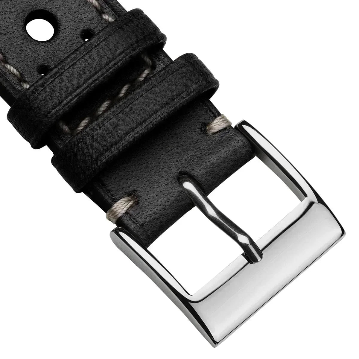 Bracelet en cuir fait main Boutsen Cavallo Racing pour montre - Élégance noire
