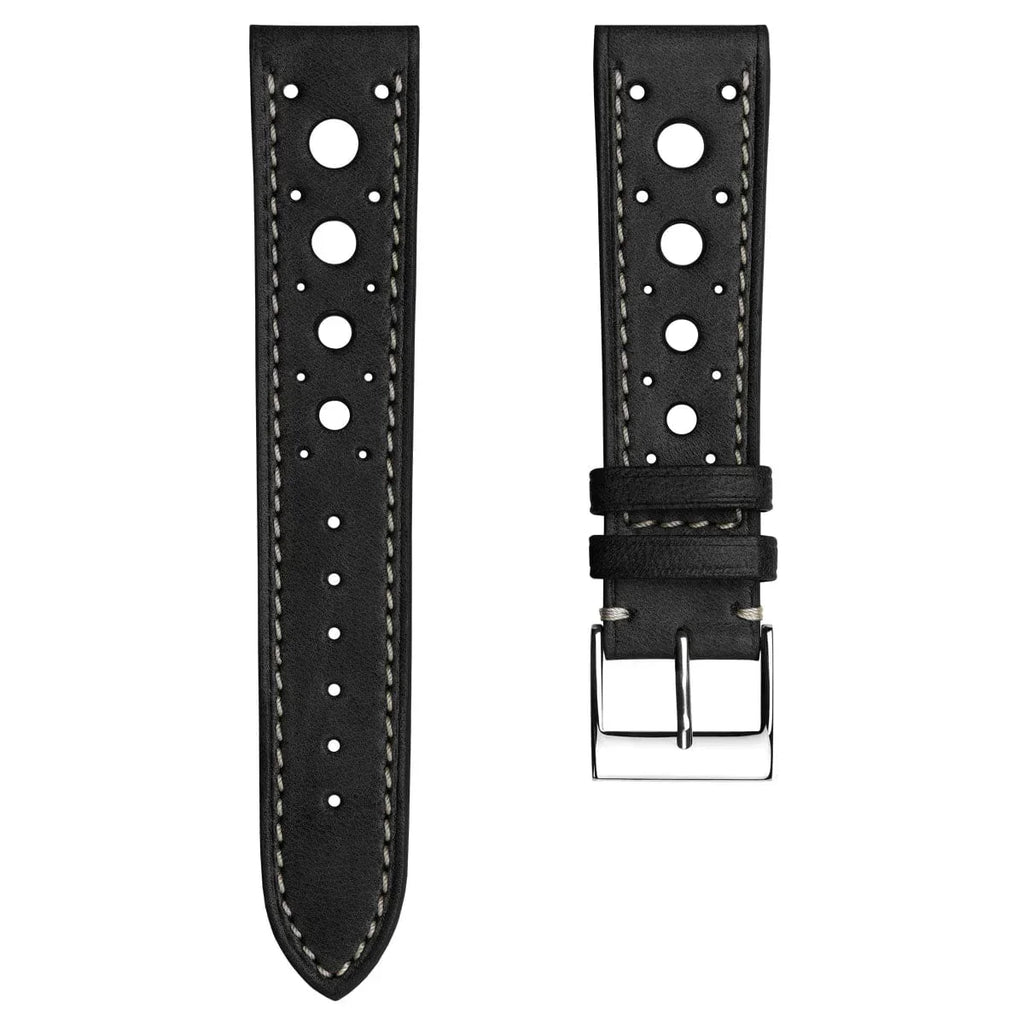 Bracelet en cuir fait main Boutsen Cavallo Racing pour montre - Élégance noire