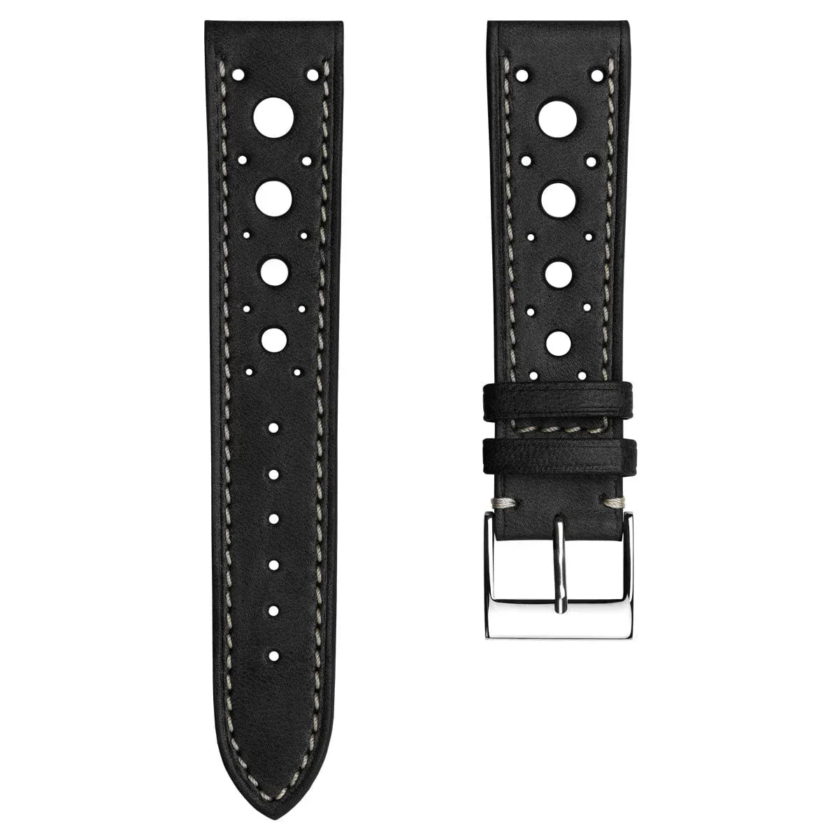 Bracelet en cuir fait main Boutsen Cavallo Racing pour montre - Élégance noire