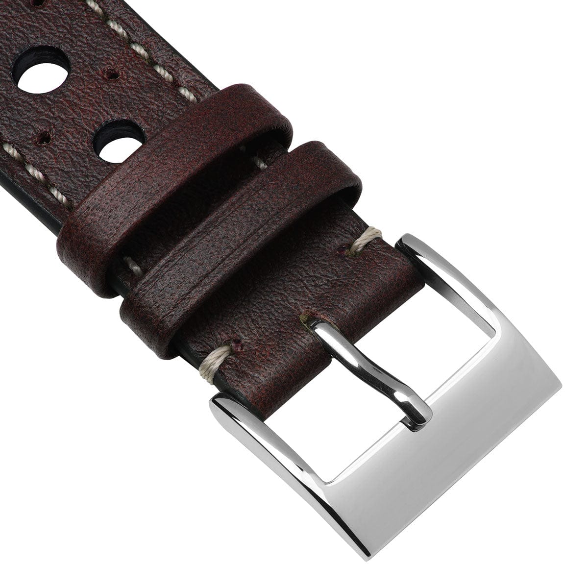 Bracelet de Montre en Cuir Patiné Fait Main de Boutsen Racing - Burgundy