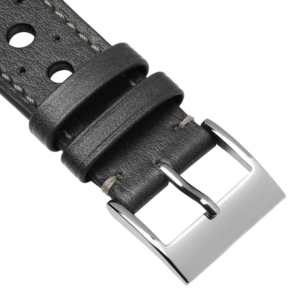 SAngle Boutique Artisan Patina Leather Watch Strap - Elegant Platinum Finish