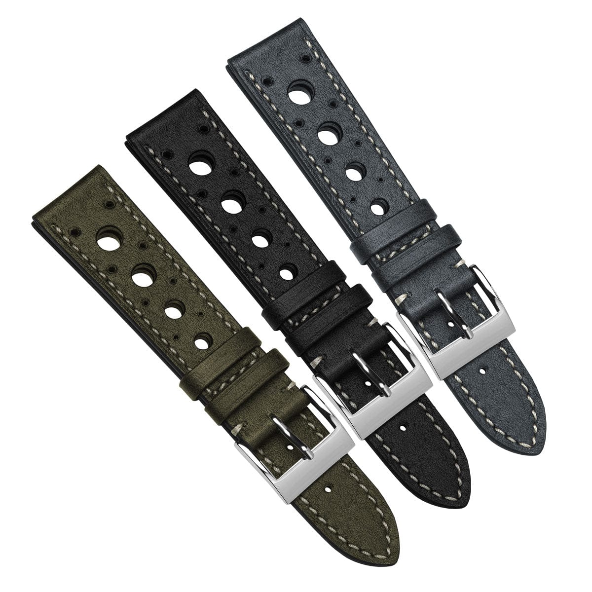 SAngle Boutique Artisan Patina Leather Watch Strap - Elegant Platinum Finish