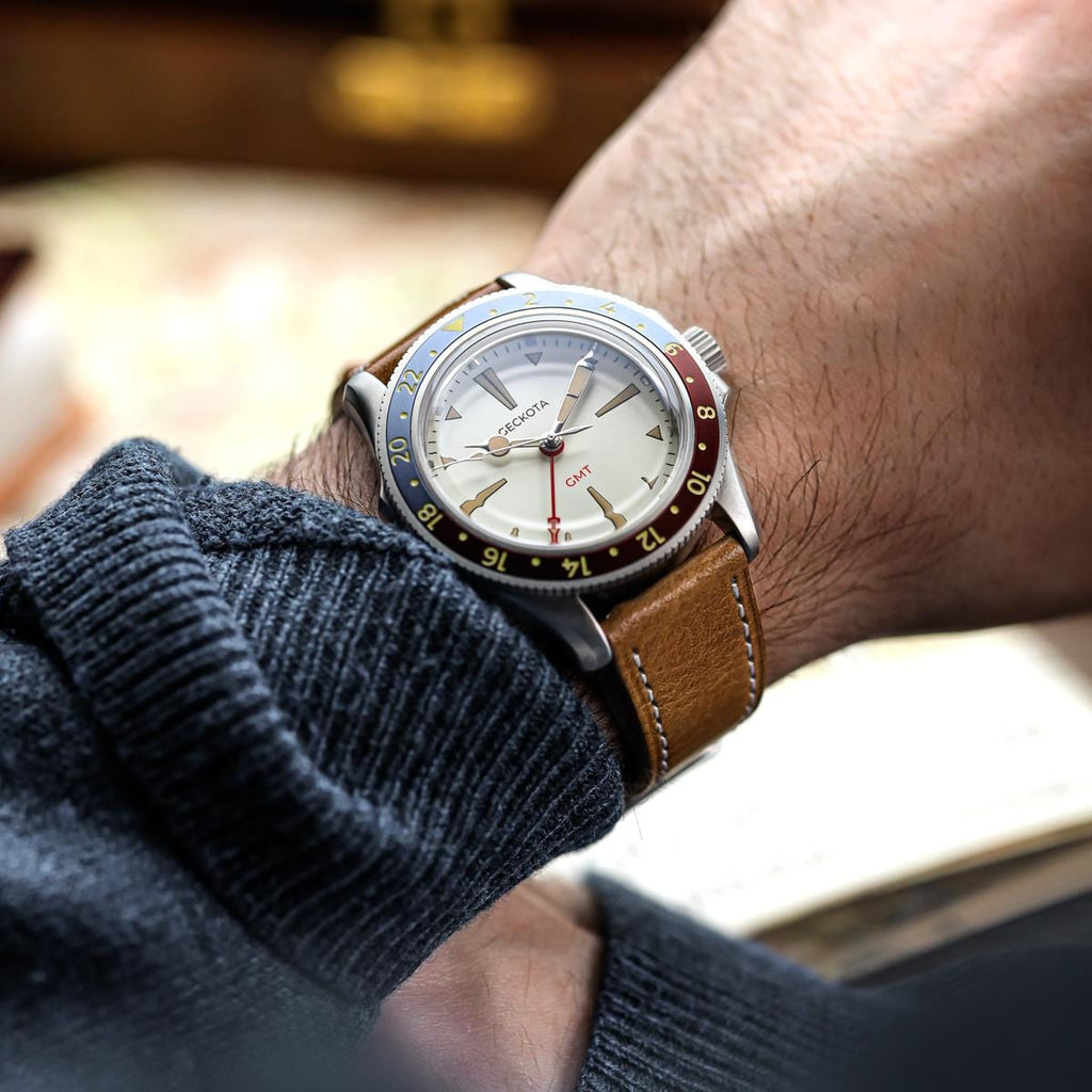 Bracelet Montre en Cuir Plat Brixham - Style Vintage Chestnut Crazy Horse