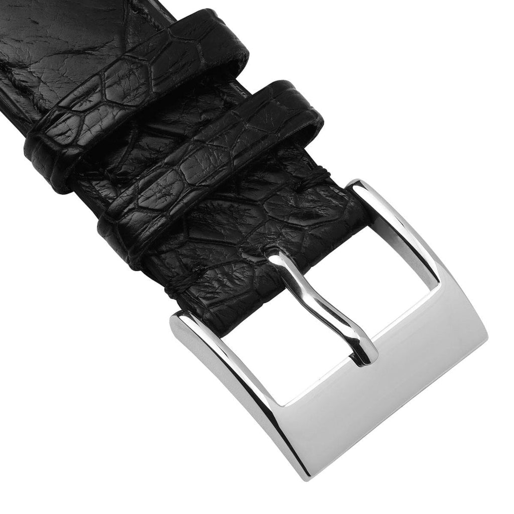 Tira de reloj de cuero artesanal con pata de avestruz en negro mate - Elegancia y estilo únicos