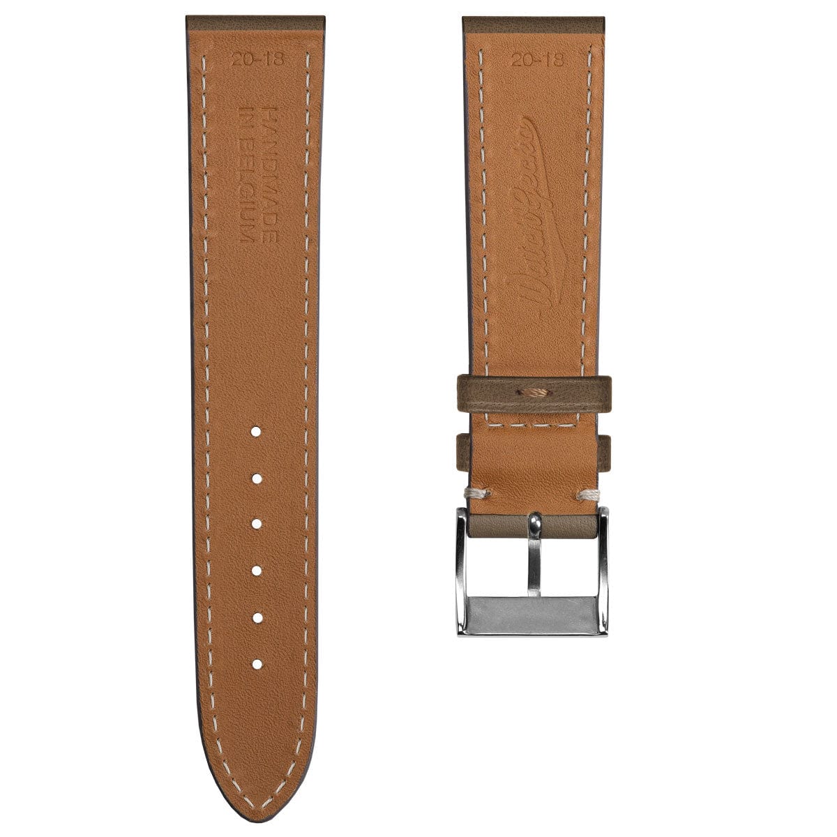 Télécoche en cuir véritable fait main pour Montre Cavallo Flat de Leuven - Marron élégante