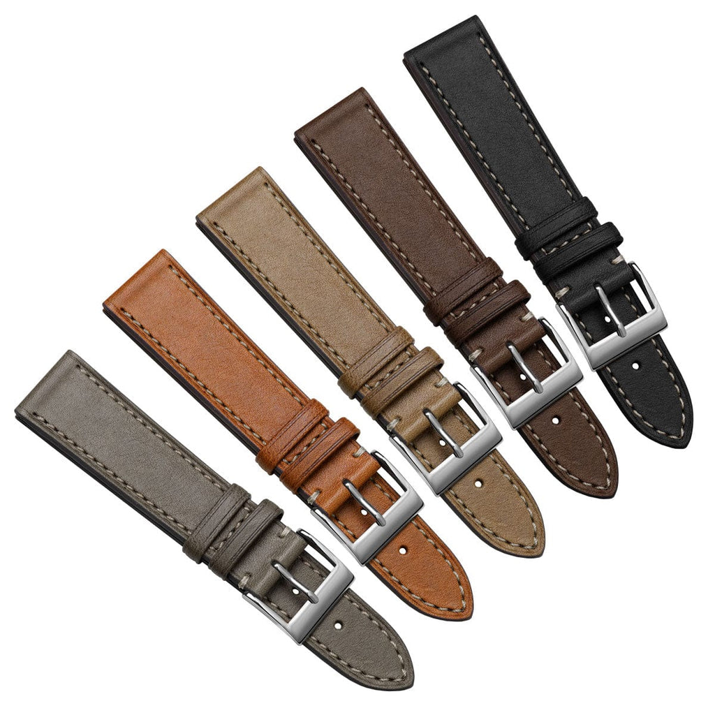 La Strap de Montre en Cuir de Cheval Flatte Handcrafted Leuven Cavallo - Noir