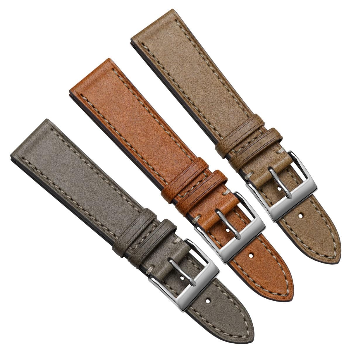 Télécoche en cuir véritable fait main pour Montre Cavallo Flat de Leuven - Marron élégante