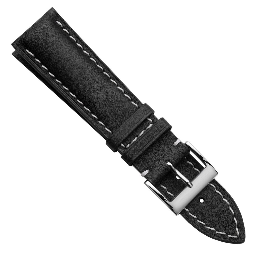 Bracelet de montre en cuir épais rembourré Ostend - Baranil noir