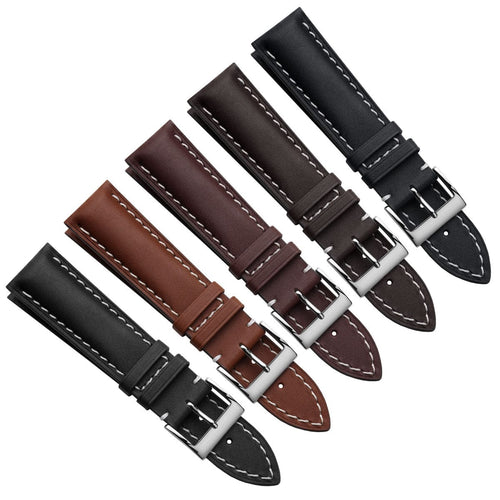 Bracelet de montre en cuir épais rembourré Ostend - Baranil noir
