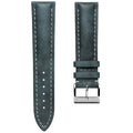 Armband aus dickem, gepolstertem Leder im Vintage-Design – Patina Blau Jeanskraft