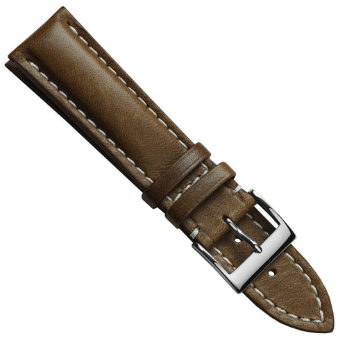 Bracelet en cuir épais et rembourré pour montre Ostend - Cavallo Marron élégance et confort