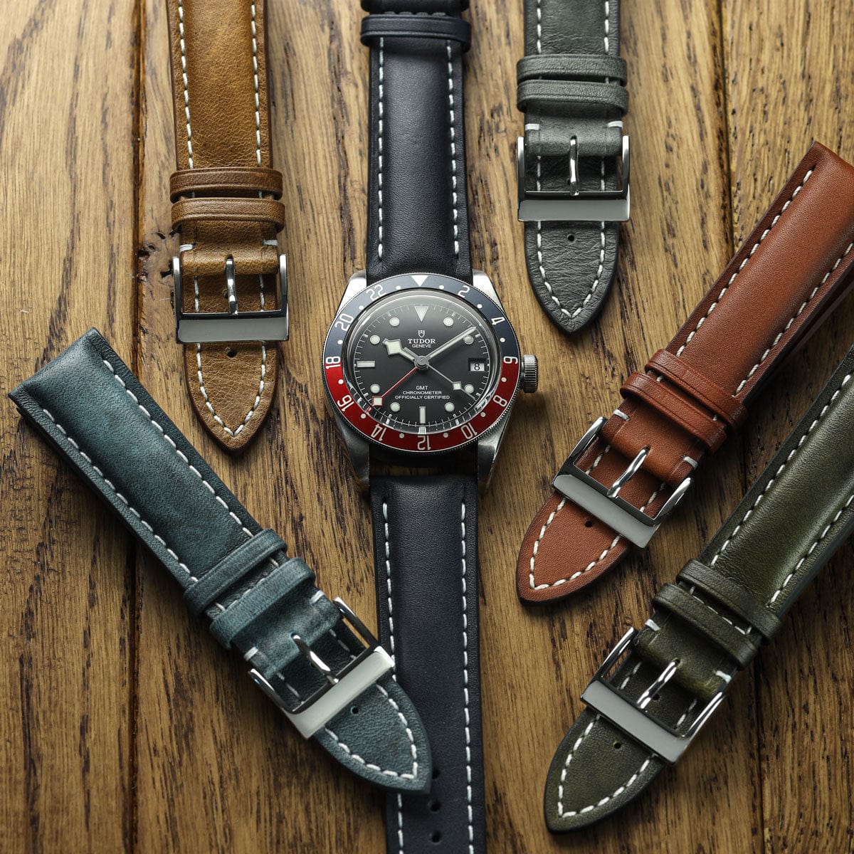 Bracelet en cuir épais et rembourré pour montre Ostend - Cavallo Marron élégance et confort