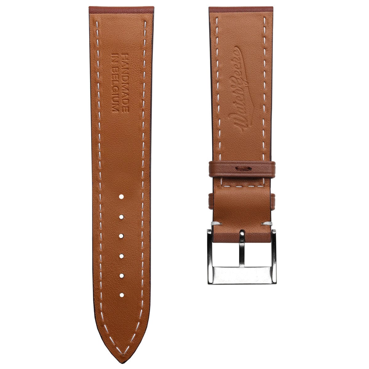 Bracelet de Montre en Cuir Garnissé Epais Ostende - Baranil Cognac