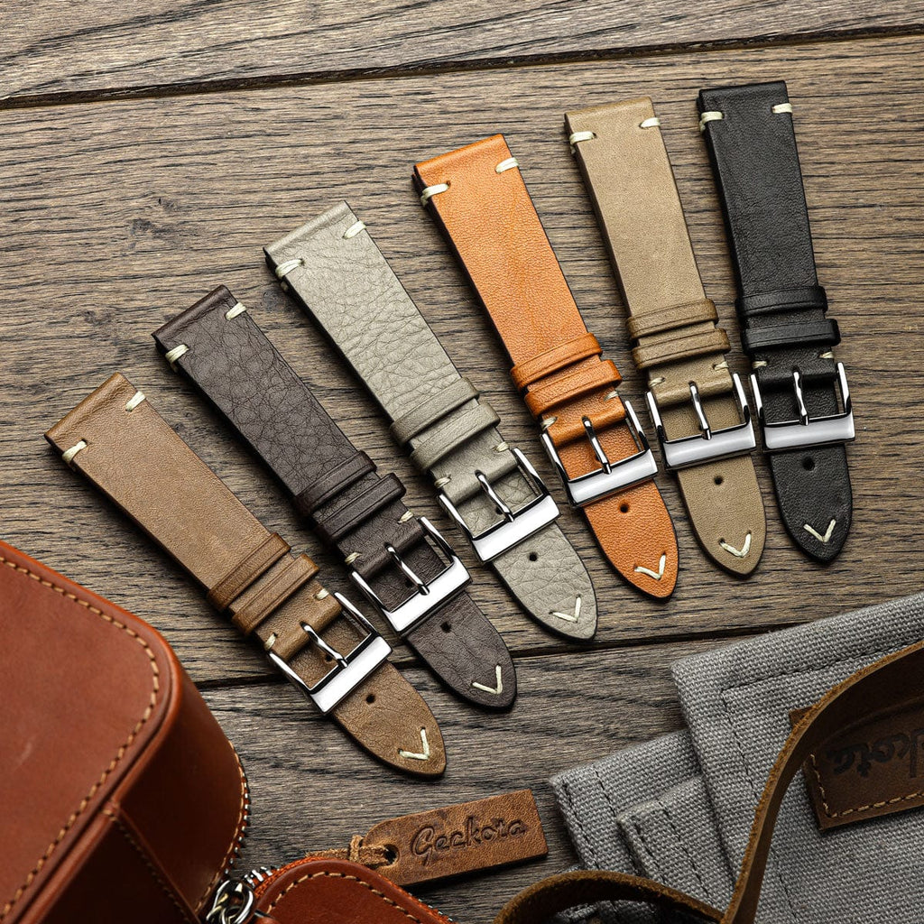 Vintage Cavallo Horse Leather Watch Strap - Black