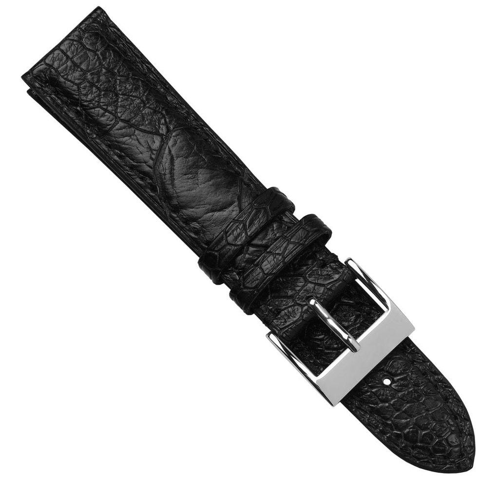 Tira de reloj de cuero artesanal con pata de avestruz en negro mate - Elegancia y estilo únicos