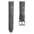 Bracelet de Montre en Cuir Artisanal pour Jambe d'Ostrich à la Main - Gris Mat