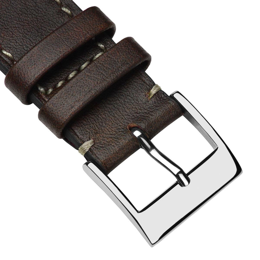 Rochefort Flat Patina Calf Leather Watch Strap - Fauve