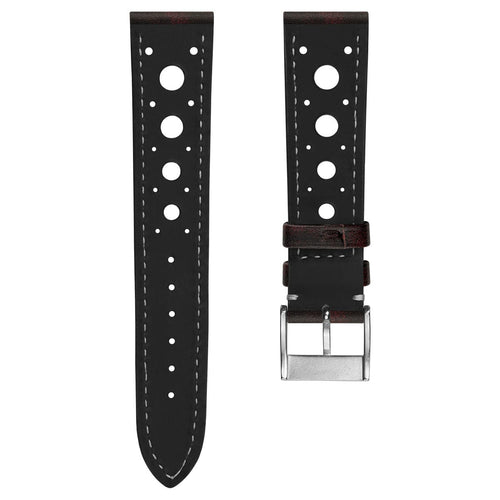 Bracelet de Montre en Cuir Patiné Fait Main de Boutsen Racing - Burgundy