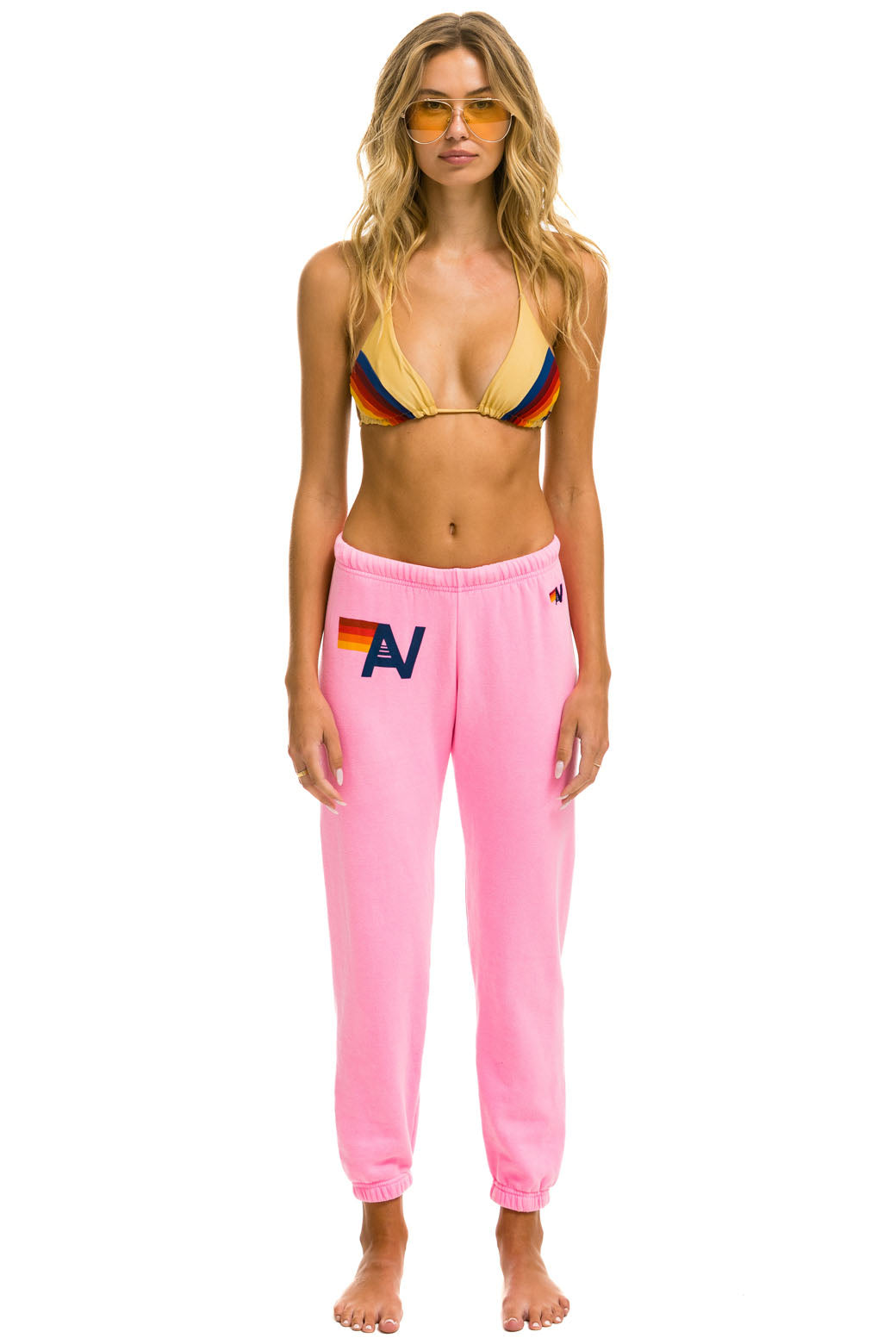 LIGHT WEIGHT LOGO SWEATPANTS - NEON PINK