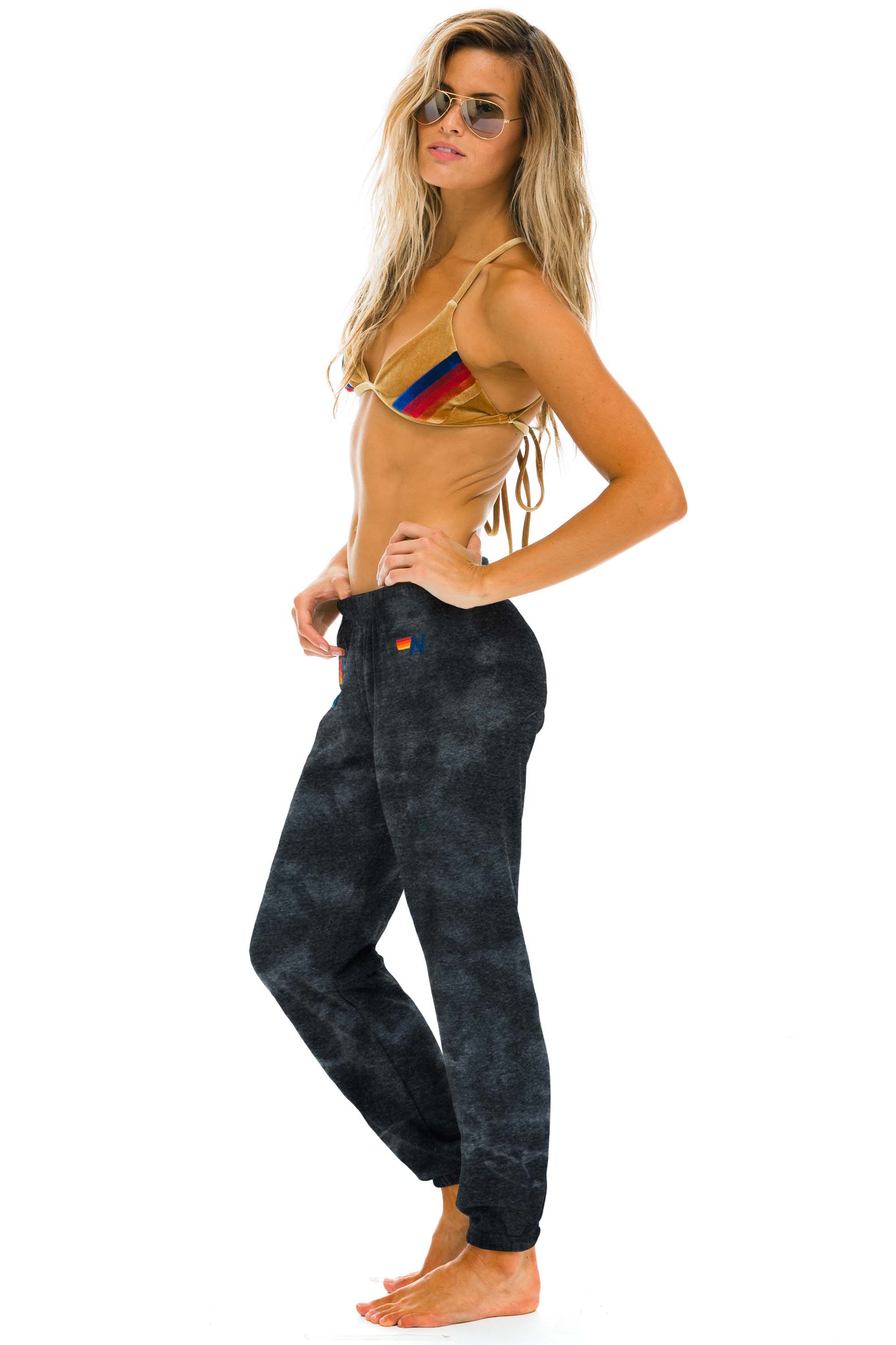 LIGHT WEIGHT LOGO SWEATPANTS - TIE DYE VINTAGE CHARCOAL